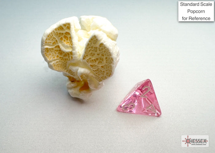 Translucent Pink/white Mini-Polyhedral 7-Die Set (Mini Poly Release 3)