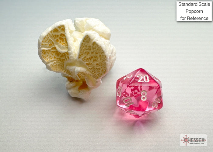 Translucent Pink/white Mini-Polyhedral 7-Die Set (Mini Poly Release 3)