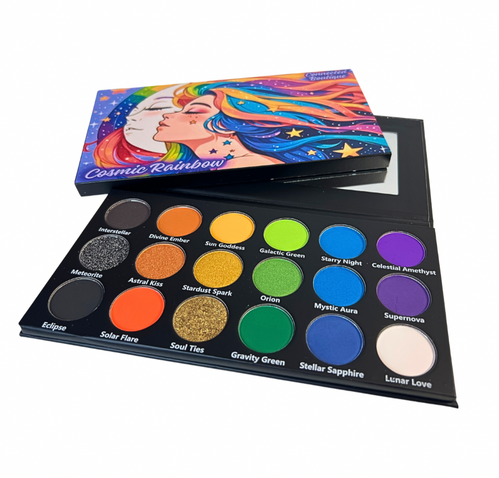 Cosmic Rainbow 18‑Shade Eyeshadow Palette – Celestial Hues & Glitter