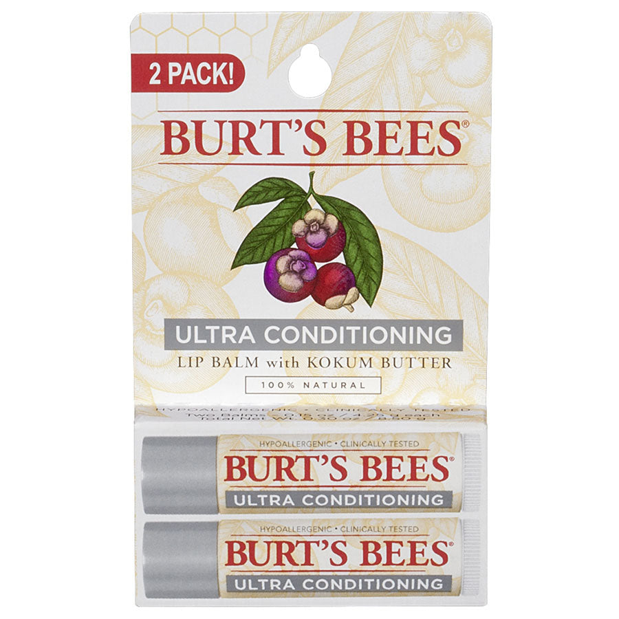 BURT'S BEES ULTRA CONDITIONING LIP BALM (2 PACK, W/ KOKUM BUTTER)