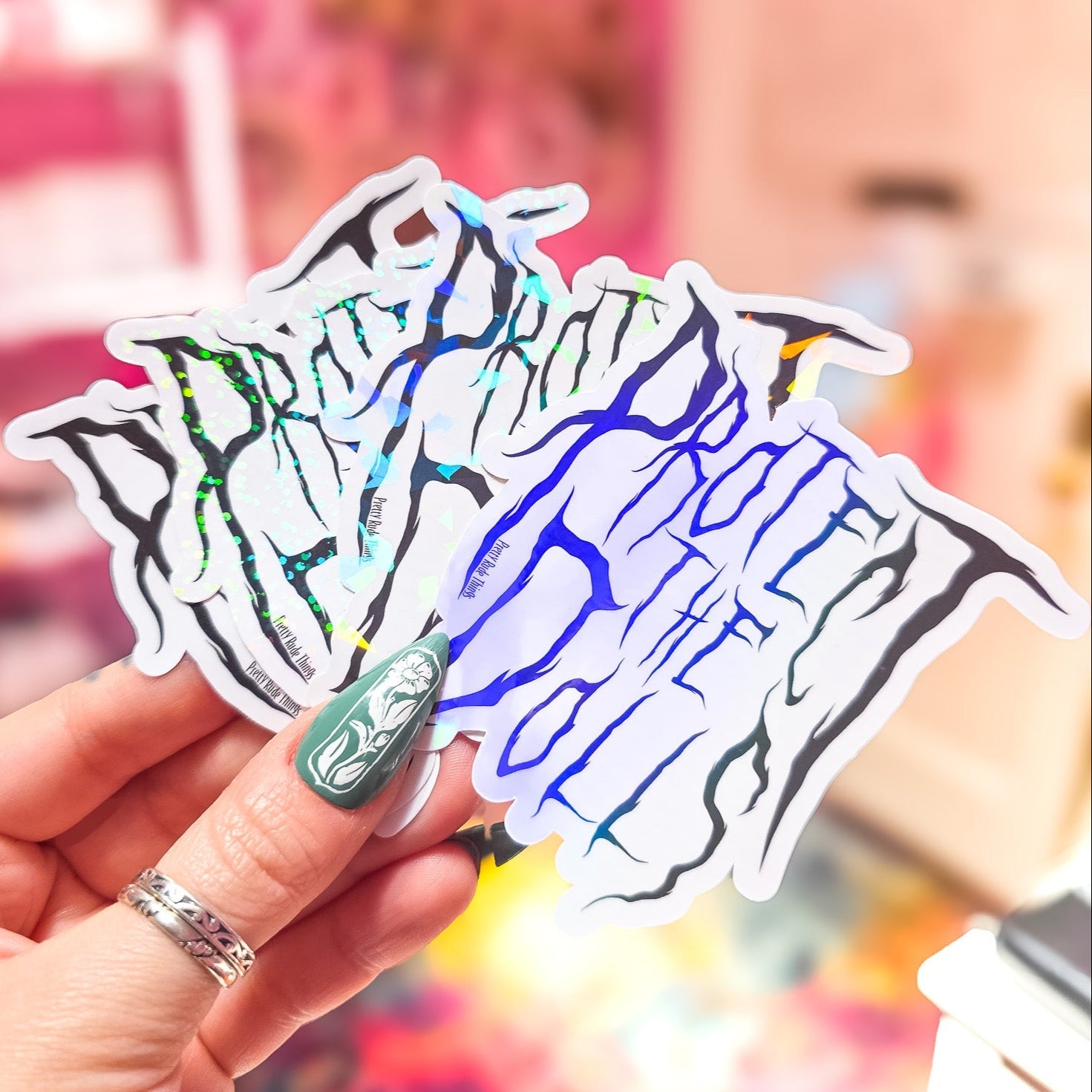 Protect The Dolls Metal Font Sticker, 3.1 x 3.2 in.