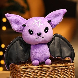 Plush Bat Toy – Soft Stuffed Animal Doll in Black or Purple