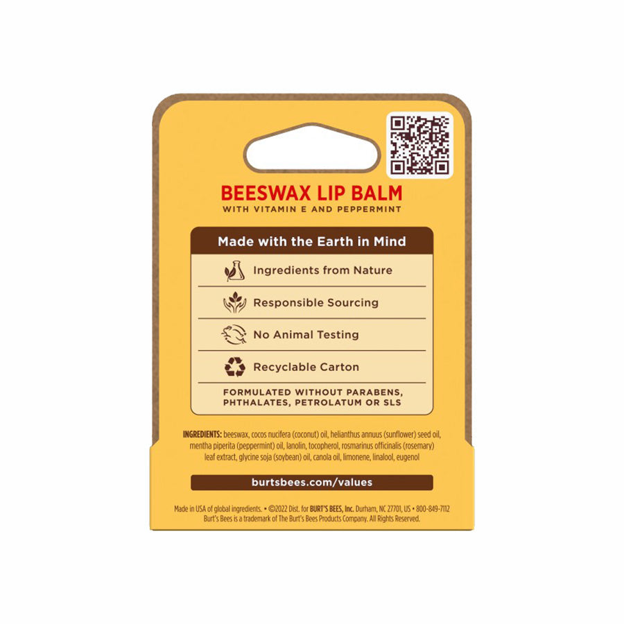 BURT'S BEES BEESWAX LIP BALM (1 TUBE, 0.15 OZ)