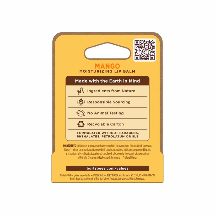 BURT'S BEES MANGO LIP BALM (1 TUBE)