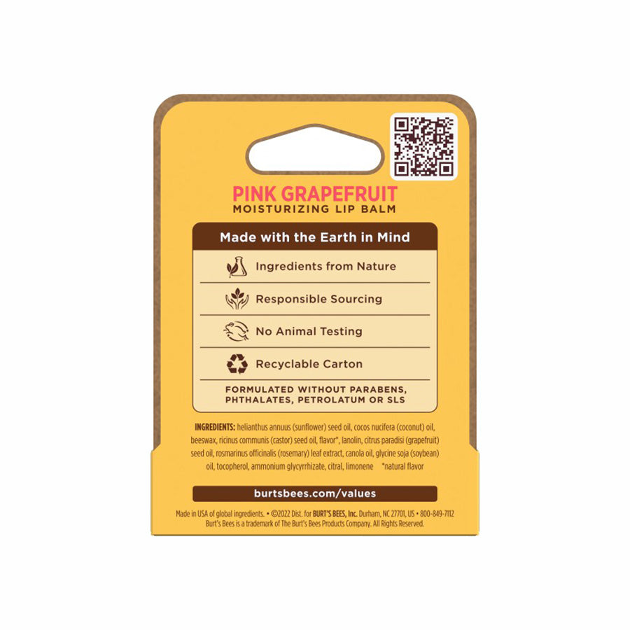 BURT'S BEES PINK GRAPEFRUIT LIP BALM (1 TUBE)