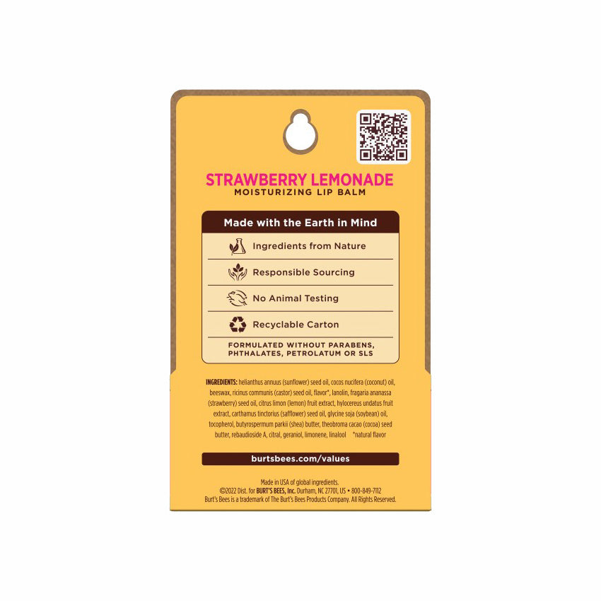 BURT'S BEES STRAWBERRY LEMONADE LIP BALM (2 PACK)