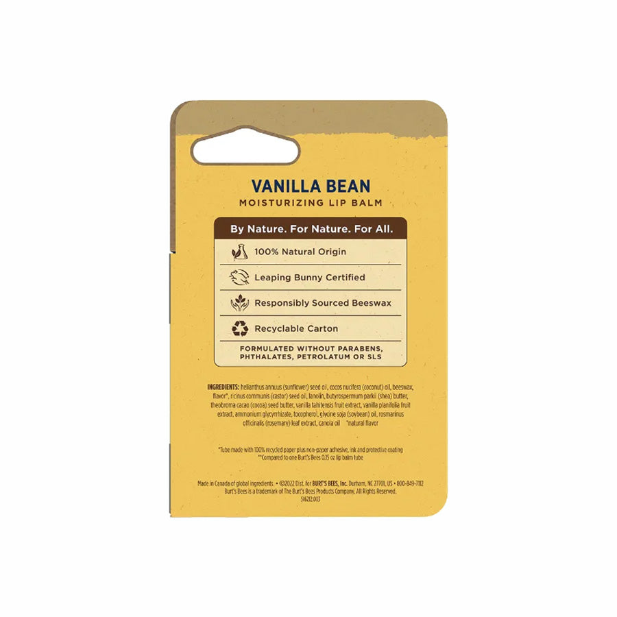 BURT'S BEES VANILLA BEAN PAPER TUBE LIP BALM (0.34 OZ TUBE)