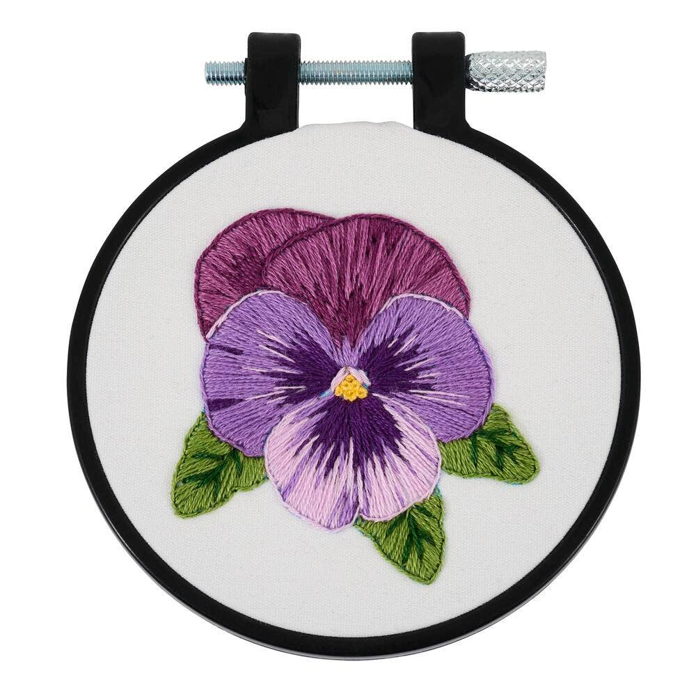 Bucilla Stamped Embroidery Kit Pretty Pansy