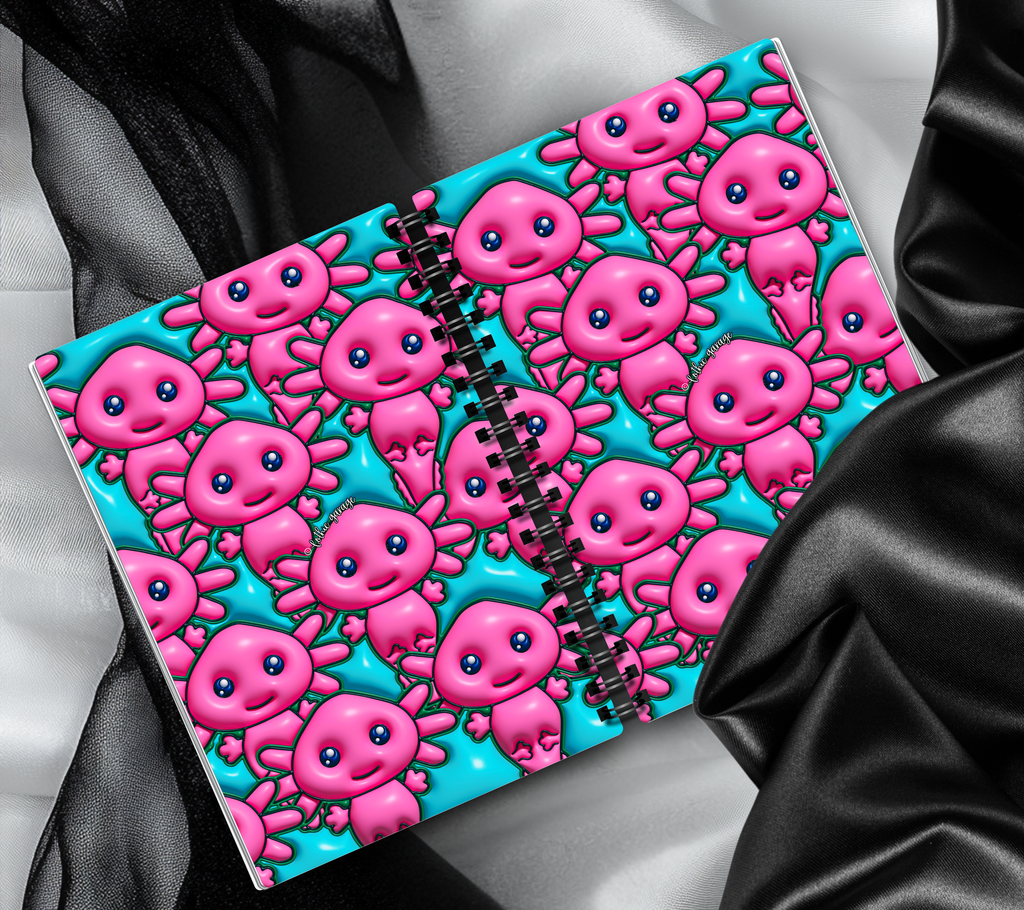 Pink Axolotl Reusable Sticker Book, Modern Designed Album, Kid and Adult Friendly For Organizing Stickers