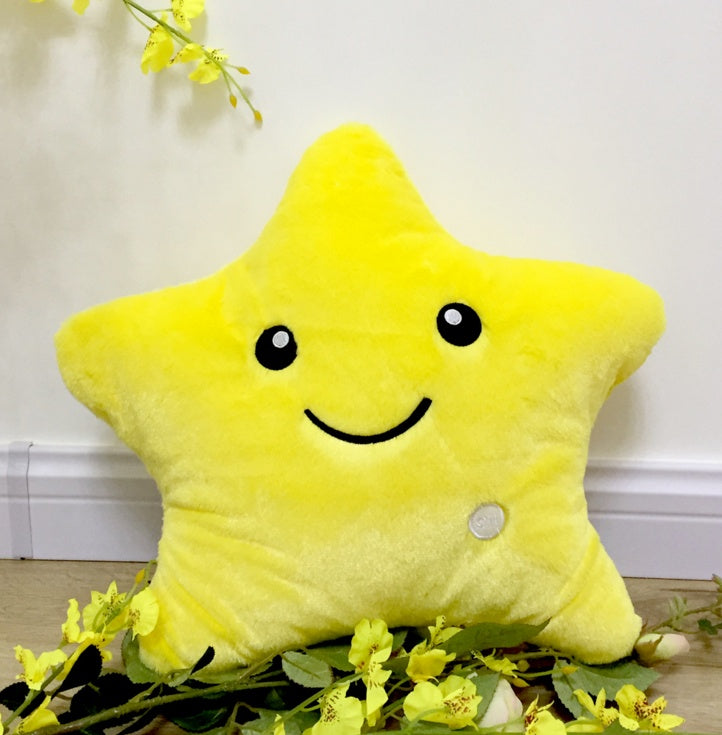 LED Star Pillow – Soft Plush Luminous Cushion with Colorful Lights