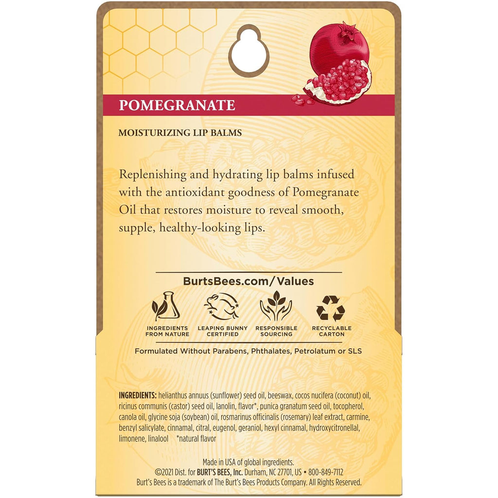 BURT'S BEES POMEGRANATE LIP BALM (2 PACK)