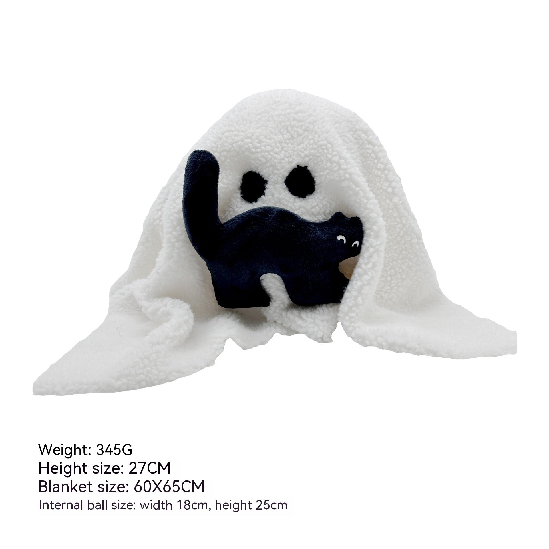 Halloween Ghost Plush Toy – Soft Decorative Doll with Pumpkin, Devil, or Cat