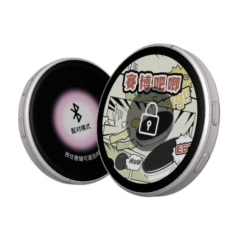 Hot Smart Bluetooth Anime Digital Badge - Touchscreen E-Ink Photo Frame w/ Video Playback, 7-Color LED, App Control, 18H Battery