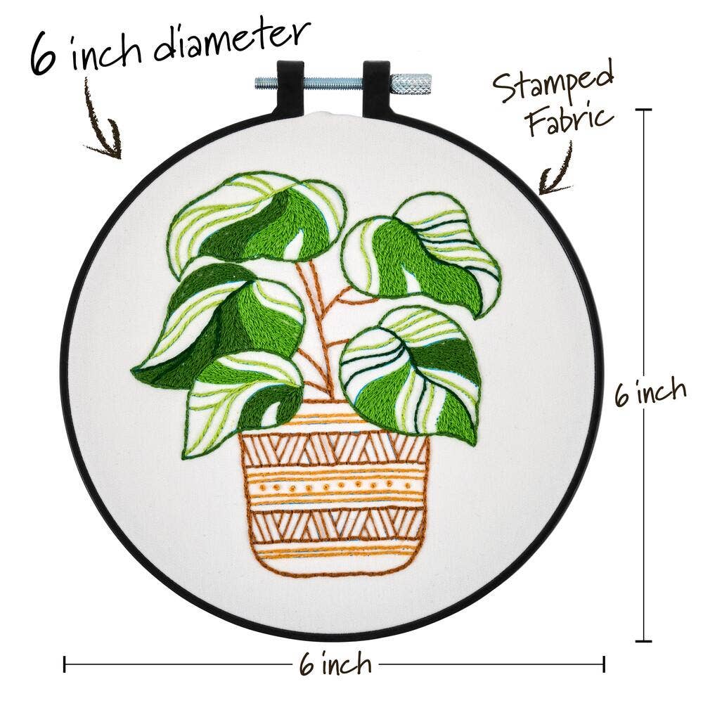 Stamped Embroidery 6in Potted Beauty