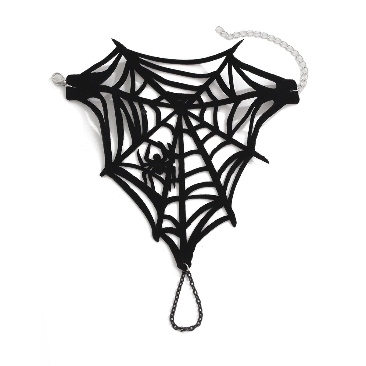 Finger Mesh Tassel Bracelet Punk Alloy Rose Lace Floral Handmade for Women