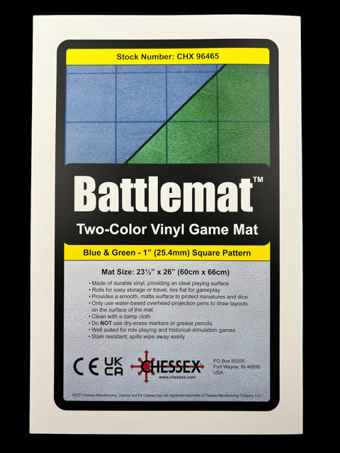 [Preorder] Battlemat™ 1" Reversible Blue-Green Squares (23 ½" x 26" Playing Surface)