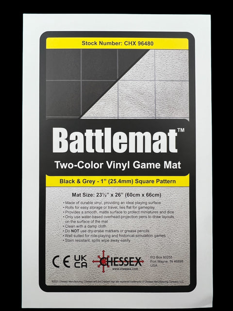 [Preorder] Battlemat™ 1" Reversible Black-Grey Squares (23½" x 26" Playing Surface)