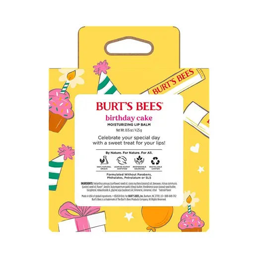 BURT'S BEES BIRTHDAY CAKE LIP BALM W/ GIFT CARD HOLDER PACKAGE (0.15 TUBE)