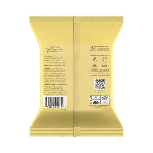 BURT'S BEES FACIAL CLEANSING TOWELETTES WITH WHITE TEA EXTRACT (30 COUNT)