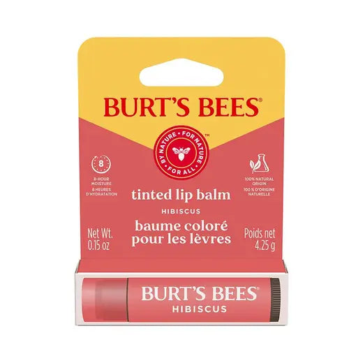 BURT'S BEES HIBISCUS TINTED LIP BALM (0.15 OZ TUBE)