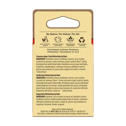 BURT'S BEES HOLIDAY WINTER WONDERS LIP BALM GIFT SET (3 x 0.15 OZ TUBES)