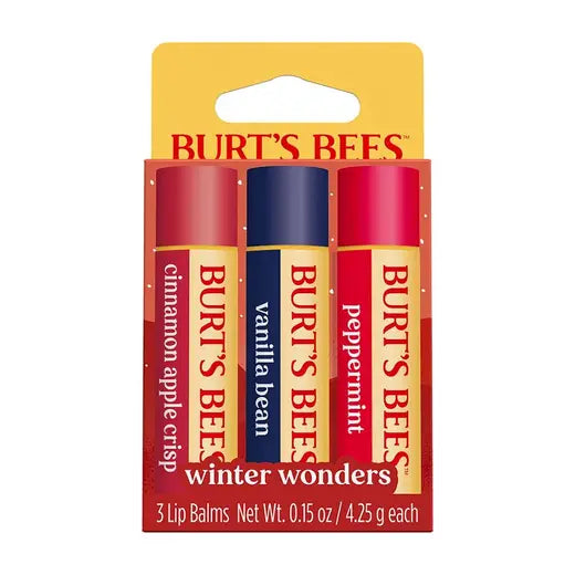 BURT'S BEES HOLIDAY WINTER WONDERS LIP BALM GIFT SET (3 x 0.15 OZ TUBES)