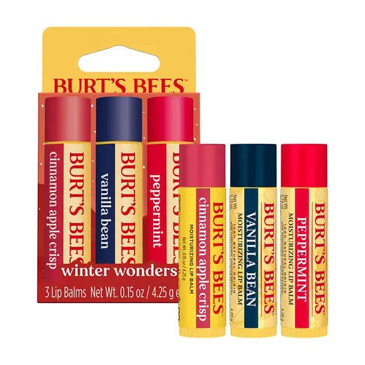 BURT'S BEES HOLIDAY WINTER WONDERS LIP BALM GIFT SET (3 x 0.15 OZ TUBES)