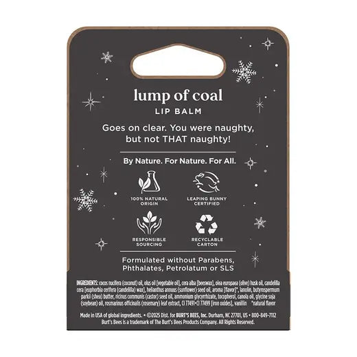 BURT'S BEES HOLIDAY LUMP OF COAL LIP BALM (0.15 OZ TUBE)