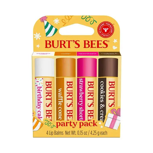 BURT'S BEES PARTY PACK LIP BALM SET (4 TUBES, 0.15 OZ)