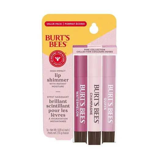 BURT'S BEES PINK LIP SHIMMERS SET (3 PACK)