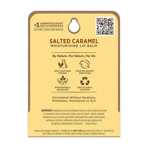 BURT'S BEES SALTED CARAMEL LIP BALM (1 TUBE, 0.15 OZ)