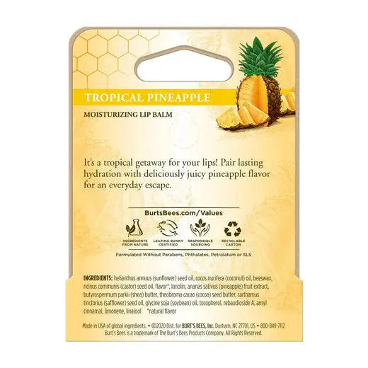 BURT'S BEES TROPICAL PINEAPPLE LIP BALM (0.15 OZ TUBE)