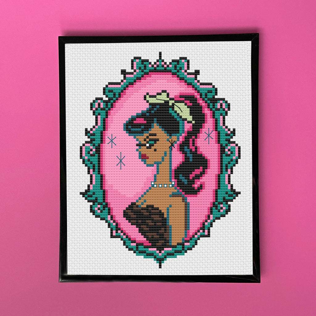 Cameo Doll: Brunette by Fluff Counted Cross Stitch Kit