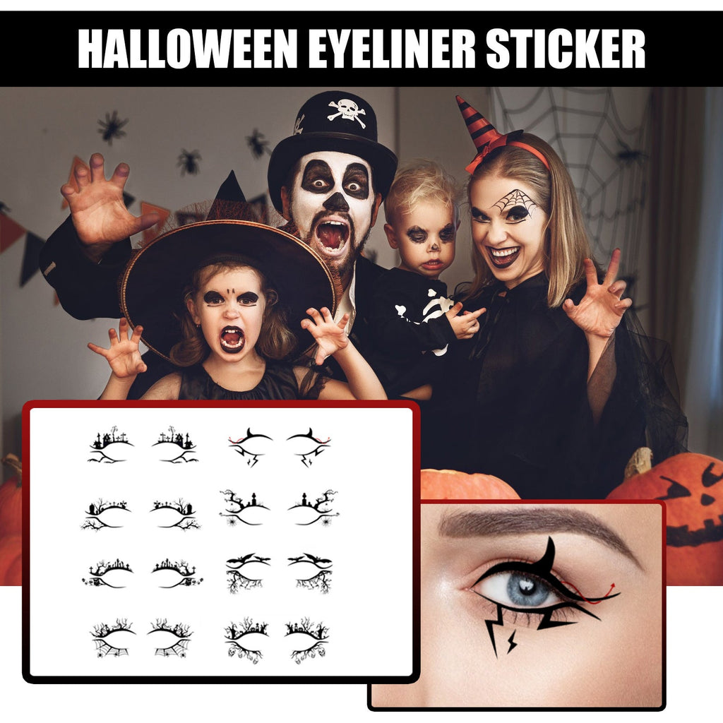 Eyeliner Patch, Scary Fashion Party Makeup Kit Bat Spider Decorative Eyeliner Eyeshadow Patch