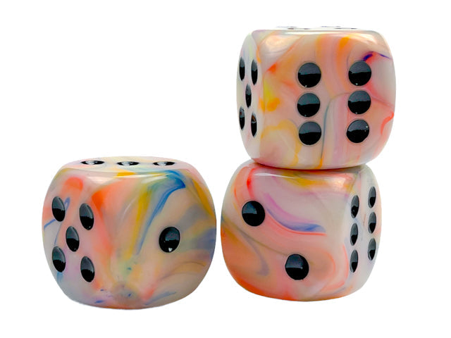 Festive® 30mm w/pips Circus™/black d6 Dice (sold per die)