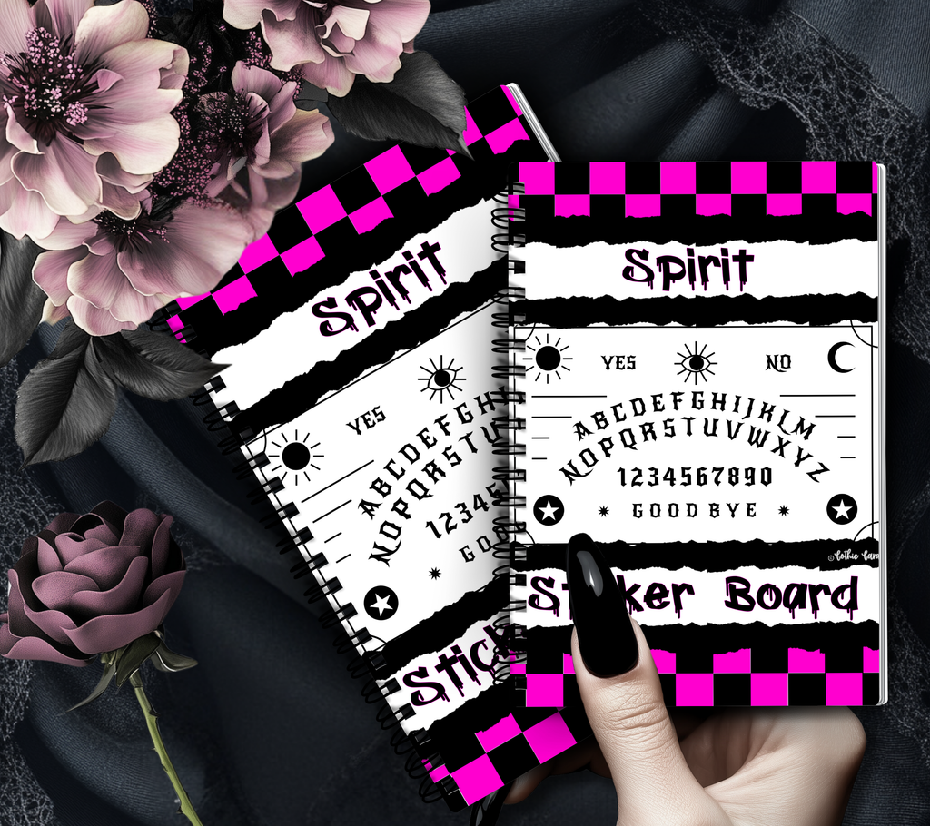 Retro Spirit Board Reusable Sticker Book, Gothic Vibe Sticker Album, Perfect Gift to Personalize for Goth Lovers & Sticker Collectors