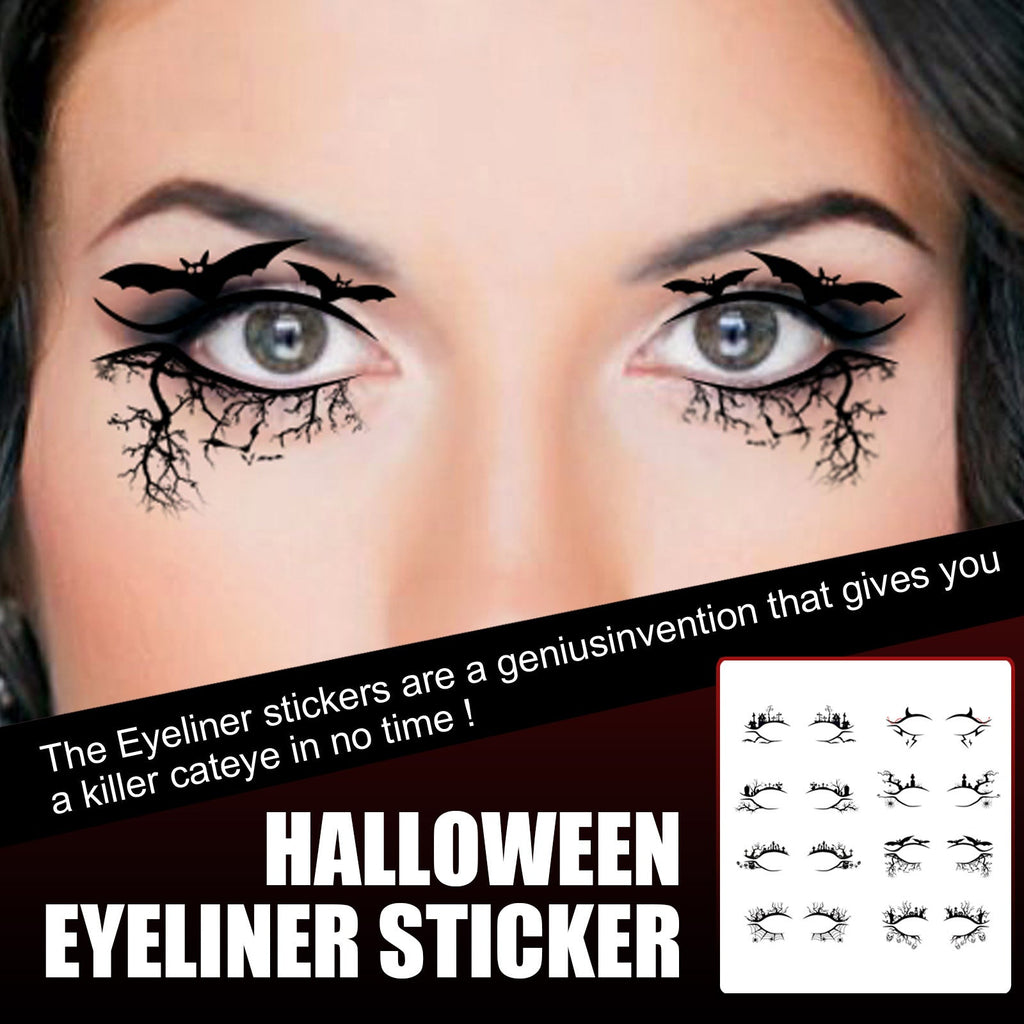 Eyeliner Patch, Scary Fashion Party Makeup Kit Bat Spider Decorative Eyeliner Eyeshadow Patch