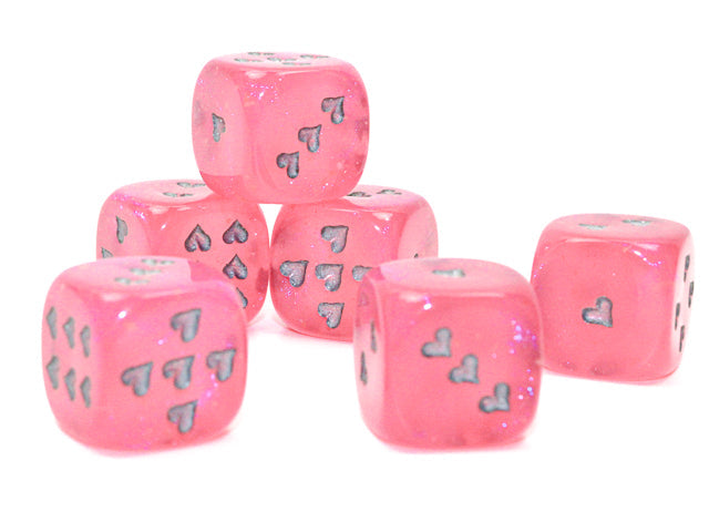 Heart Pips 16MM d6 | 7 Color Options | Multipack Options