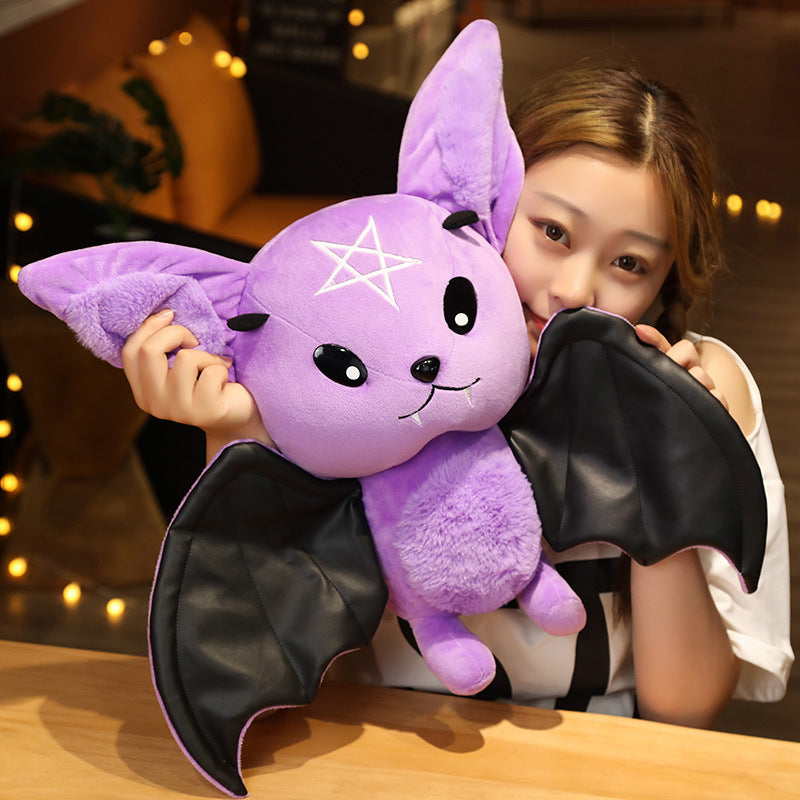 Plush Bat Toy – Soft Stuffed Animal Doll in Black or Purple