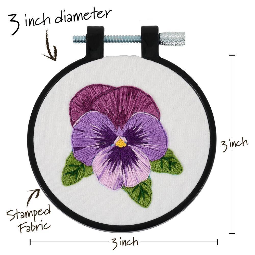 Bucilla Stamped Embroidery Kit Pretty Pansy