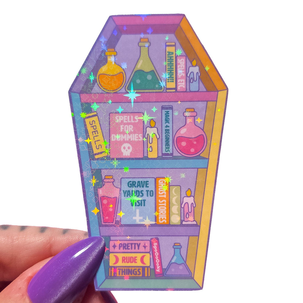 Pastel Goth Coffin Bookcase, 3 x 1.9 in.