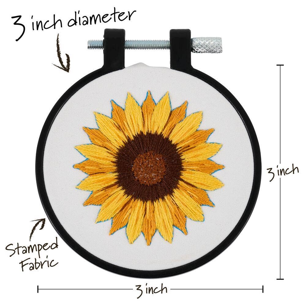 Stamped Embroidery Kit Golden Sunflower