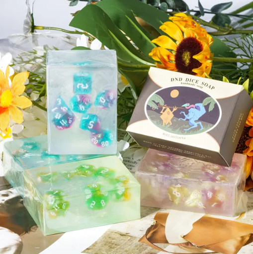 Dice Soap | Lemon Scent Transparent Handmade Soap w/Dice Inside