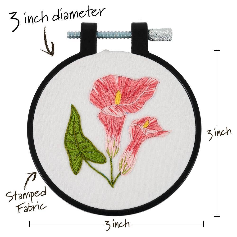 Bucilla Stamped Embroidery Kit 3in Delicate Lily