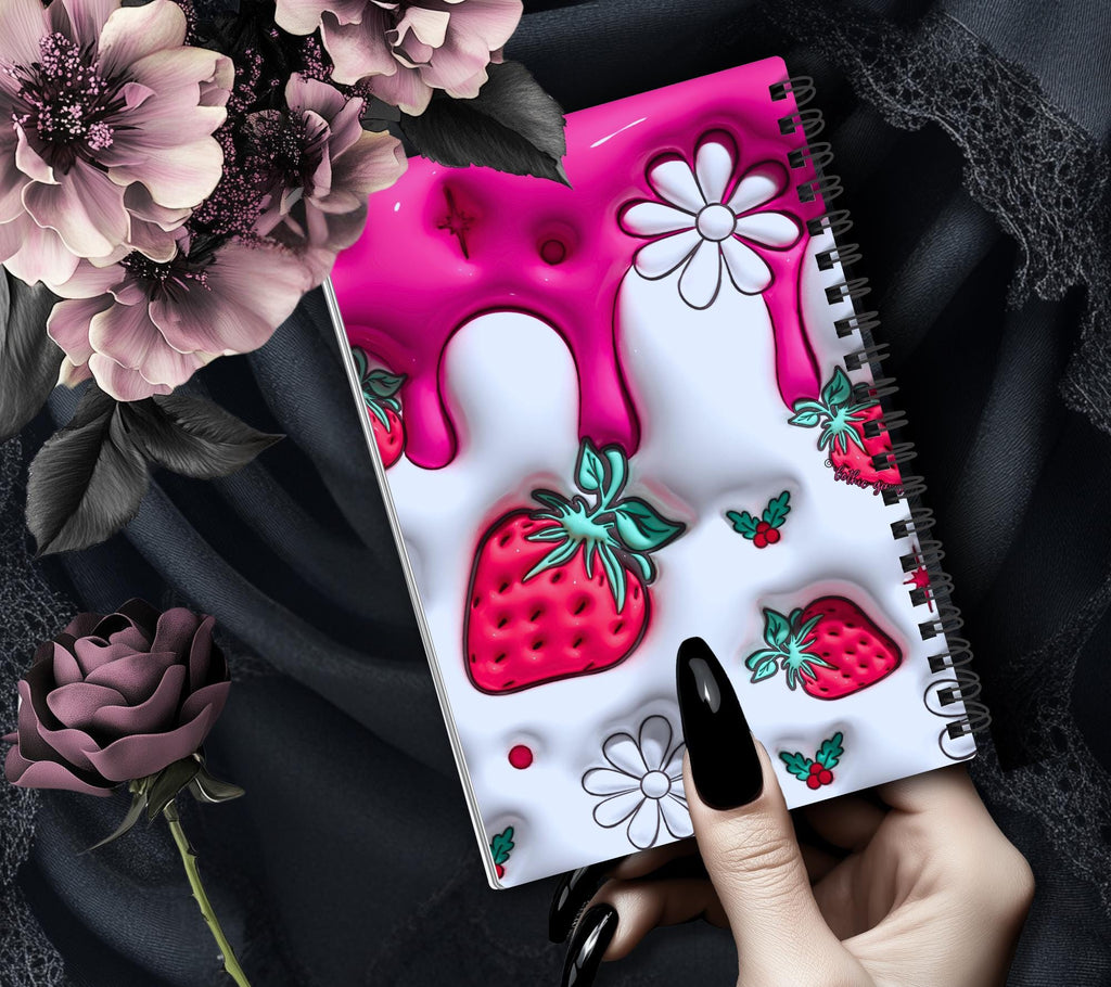 3D Stawberries Reusable Sticker Book, Sticker Album and Organizer, Kid Friendly and Waterproof