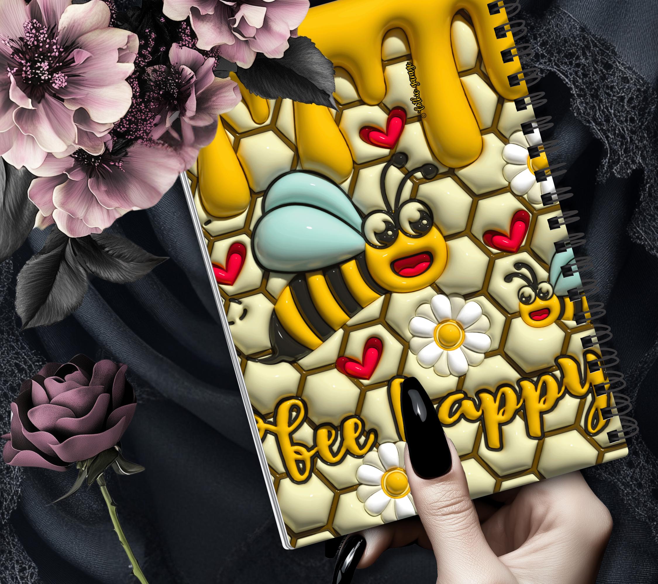 Bee Happy Honey Power Reusable Sticker Book, Perfect Gift to Personalize,  Kids and Adult Friendly Sticker Organizer