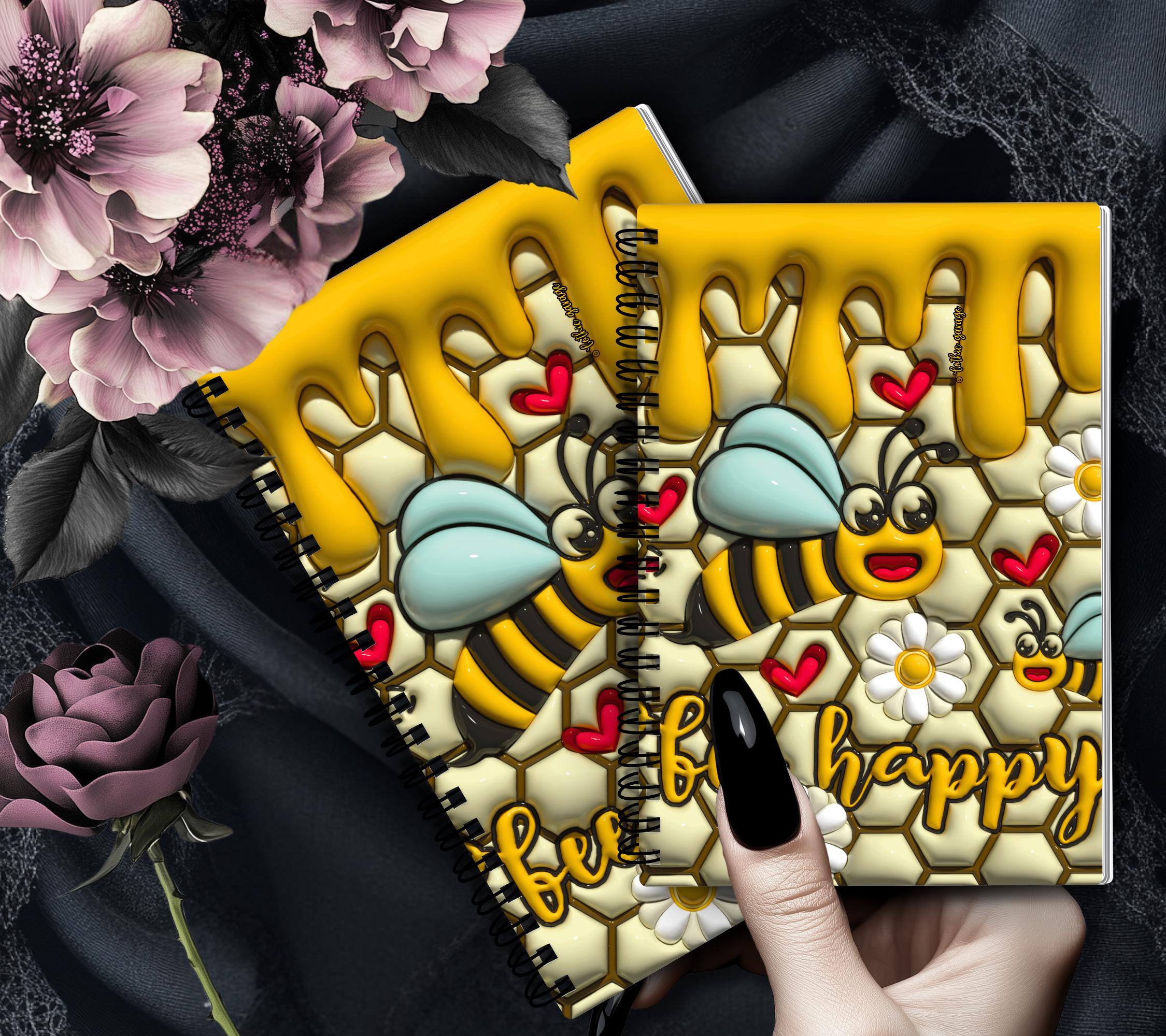 Bee Happy Honey Power Reusable Sticker Book, Perfect Gift to Personalize,  Kids and Adult Friendly Sticker Organizer