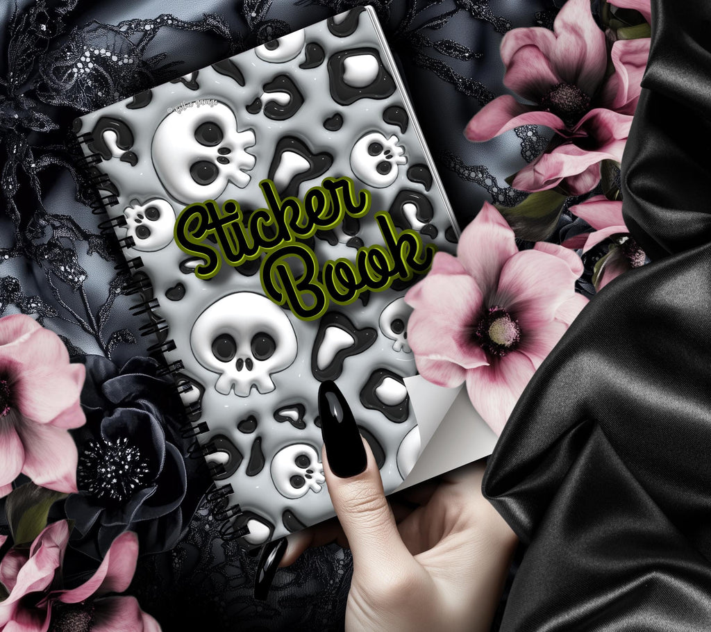 Cartoon Skeletons Reusable Sticker Book, Perfect Gift to Personalize,  Kids and Adult Friendly Sticker Organizer