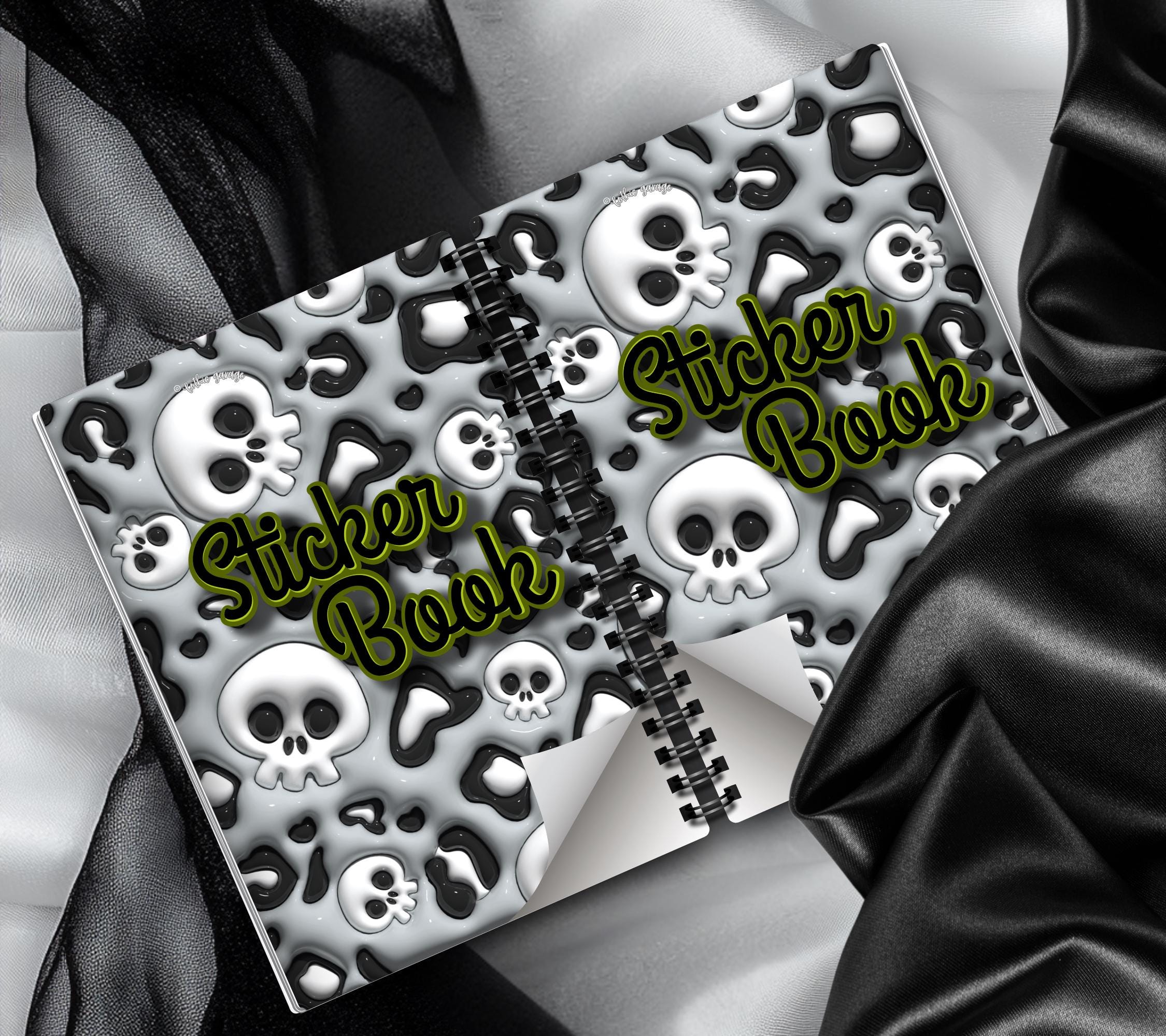 Cartoon Skeletons Reusable Sticker Book, Perfect Gift to Personalize,  Kids and Adult Friendly Sticker Organizer