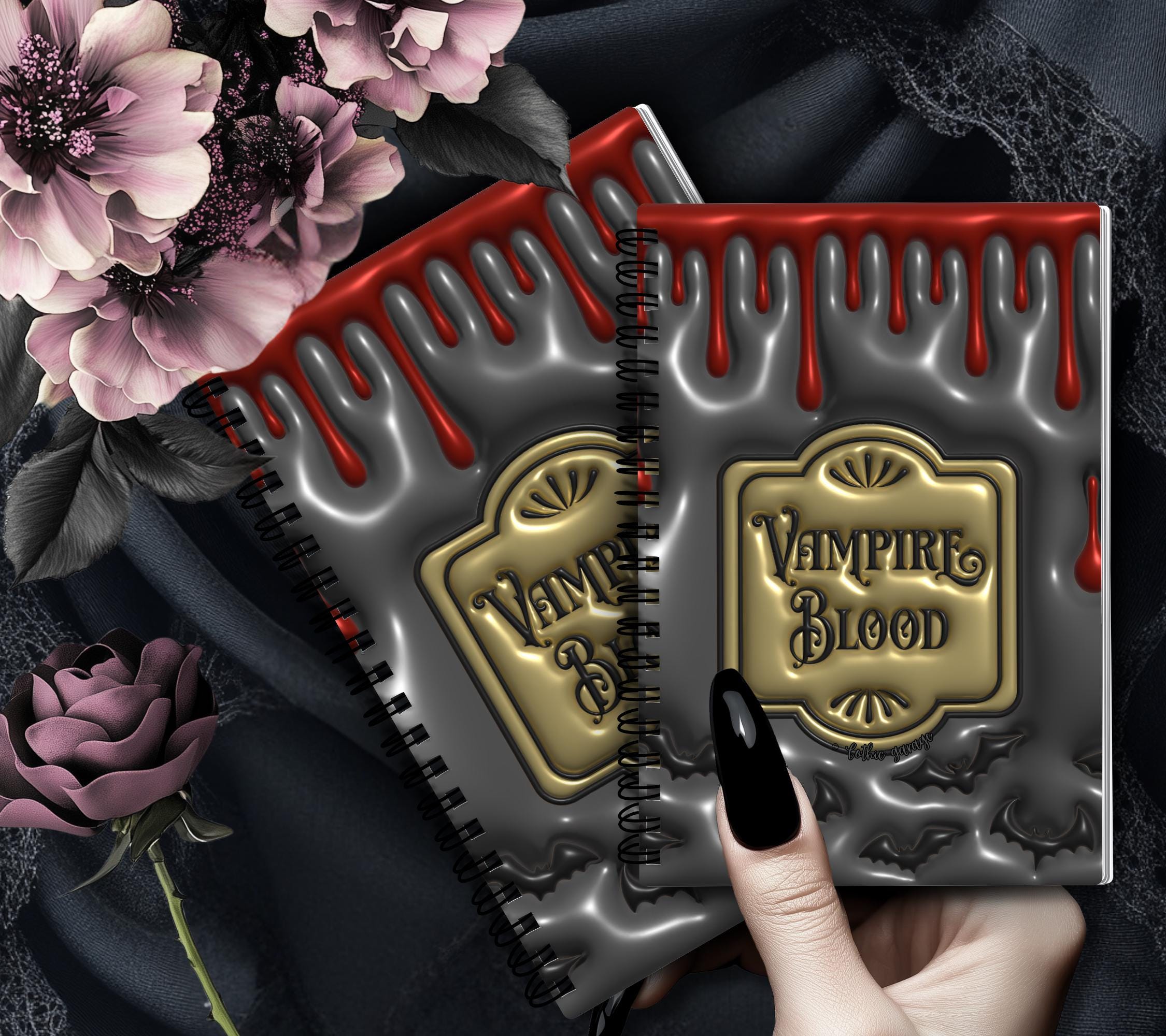 Gothic Vampire Blood Reusable Sticker Book, Gothic Vibe Sticker Album, Perfect Gift to Personalize for Goth Lovers & Sticker Collectors